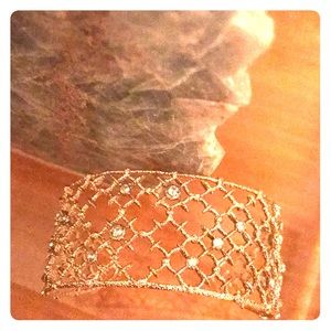 Alexis Bittar Crystal Studded Lace Cuff Bracelet